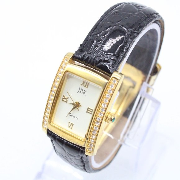 JBK Jacqueline Kennedy Watch Womens Gold Tone Stainless Steel Rhinestones Rare - Picture 3 of 9